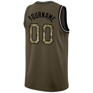 Vente en Gros Hommes Olive Camo-Noir Col Rond Côtelé Salute To Service Basketball Jersey - Product Image 6