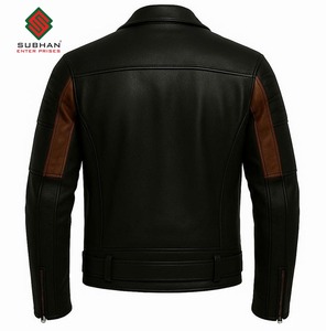 Blouson aviateur vintage en cuir synthétique marron, col mandarin, fermeture éclair décontractée d'hiver, service OEM - Product Image 6