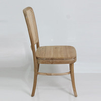 Chaise de salle à manger moderne Nelly Nature avec housse amovible - Teck et rotin couleur naturelle pour la maison, le bureau et la villa