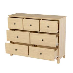 Commode en bois à 7 tiroirs, coffre de rangement minimaliste scandinave, armoire de chambre à coucher grande capacité pour l'organisation de la maison - Product Image 3