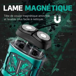 Afeitadora Eléctrica Portátil Impermeable IPX7 para Hombre, Fácil de Limpiar, Carga USB, Maquinilla de Afeitar Facial con Cabezales Giratorios para Viajes - Product Image 6