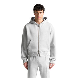 Conjunto Deportivo Personalizado para Hombre con Sudadera con Doble Cremallera y Pantalones Acampanados, Hombros Caídos, 100% Algodón Felpa, Diseño con Logotipo Personalizado - Product Image 1