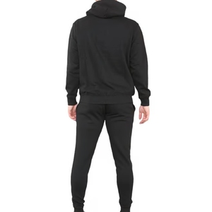 Ensemble de survêtement pour homme, pantalon de jogging personnalisé, 100% coton, sweat à capuche, survêtement avec pantalon évasé, motif uni pour l'hiver - Product Image 3