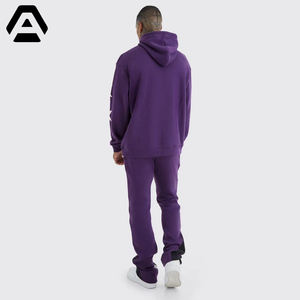 Venta al por mayor Sublimación 100% Poliéster Liso Conjunto Sudaderas con capucha Logotipo personalizado Estilo acampanado Chándales POR INCREÍBLES - Product Image 4