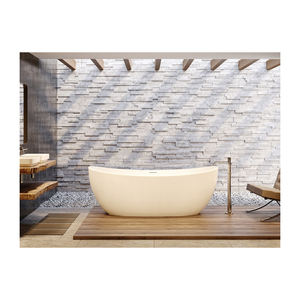 Bañera independiente de piedra de Río Natural de 1,8 m bellamente hecha a mano, increíble Baño de remojo con escurridor para Baño - Product Image 3
