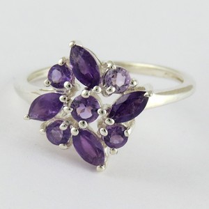 Anillos de Amatista en Plata de Ley 925, Estilo Bohemio, Engaste en Bisel, Certificado por Terceros, Último Diseño 2022, Nuevo - Product Image 2