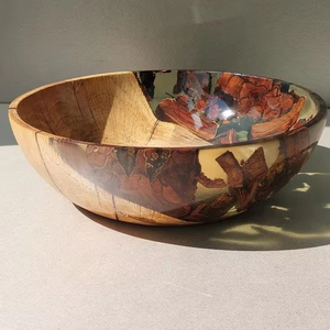 TOOL LINKED DECOR HANDMADE NATURAL WOODEN AND RESIN SALAD <b>BOWL</b> Good Quality for Home and Restaurant Use for Parties - Product Image 6