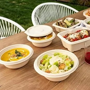 ชามไฟเบอร์ย่อยสลายได้ขนาด750มล. ฝากระดาษดีไซน์แบบเอเชียเซนไมโครเวฟผลไม้ปลอดภัย - Product Image 1