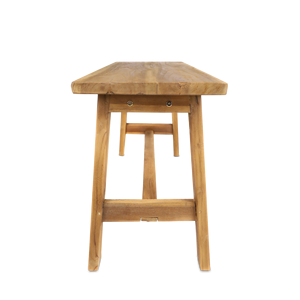 Banco Plegable Moderno Minimalista de Teca Gubuk Bali, Diseño Desmontable Mediano, Muebles Ecológicos para Dormitorio - Product Image 3