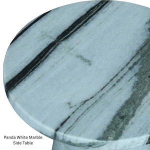 Table d'appoint en marbre blanc Panda exotique, table sculpturale moderne faite à la main, table d'appoint de luxe, table de chevet pour chambre à coucher, salon - Product Image 1
