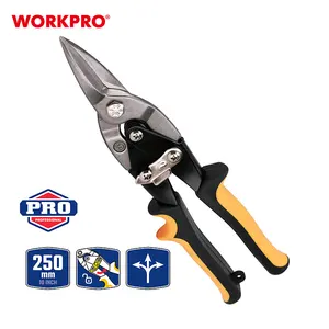 WORKPRO 250MM(10") Straight Aviation Tin Snip Heavy Duty Metal Cutter Cutting Shears with Forged Blade