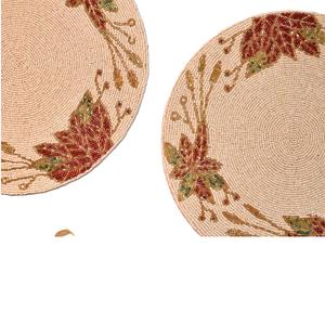 Napperon en satin perlé de motifs floraux modernes pour la fête de mariage ou la salle à manger à la maison pour le chauffage de la maison ou la décoration d'hôtel prix de gros - Product Image 2