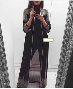 Long Burqa Dress Dubai New Plain Clothing Dress Muslim <b>Women</b> Hand-Crafted Embroidery Abaya Front Open Party Wear <b>Cardigan</b> Kaftan - Product Image 3