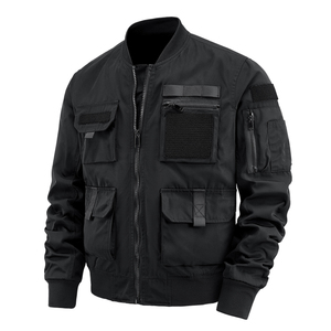 Chaqueta Bomber de Forro Polar con Cuello en V, Cortavientos, para Hombre, con Detalle de Botones, Largo Regular, Manga Larga, Estilo Urbano, Invierno 2025 - Product Image 6