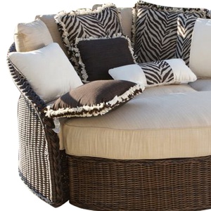 Lit de soleil circulaire en rotin moderne pour 2 personnes <span class=keywords><strong>Bali</strong></span> pour hôtels et villas pour <span class=keywords><strong>plage</strong></span> ou espace extérieur rond - Product Image 4
