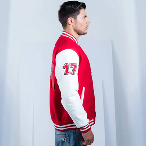 เสื้อแจ็คเก็ตฮู้ดแบบยูนิเซ็กซ์ สีแดงขาว ปักลายตัวอักษร N สไตล์วิซาร์ด คลาสสิค แบบเบสบอล สำหรับใส่ลำลองในฤดูหนาว ผลิตจากผ้าฝ้าย 100% - Product Image 4