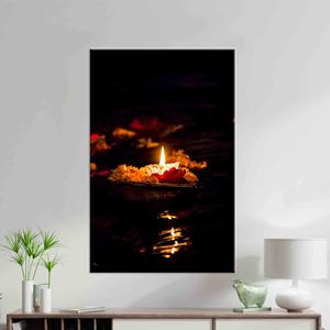 Elegante Arte en Lienzo para Diwali: Decoración para el Festival Hindú, Impresión en Vidrio, Lienzo Enrollado - Product Image 1