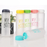 Bouteille d'eau en plastique de 500ml My Bottle Style Tasse à boisson givrée portable réutilisable avec couvercle à vis Bouteille d'eau en PET pour l'école de voyage