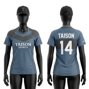 Maillot de rugby pour femmes, tissu interlock en polyester premium 150 GSM, jaune marine, panneau latéral contrasté, sublimation, logo personnalisé, col en V - Product Image 2
