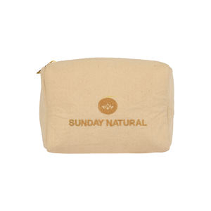 Bolsa organizadora de lona ecológica personalizada al por mayor con cremallera, bolsa de cosméticos de viaje para maquillaje, diseño personalizable serigrafiado - Product Image 2