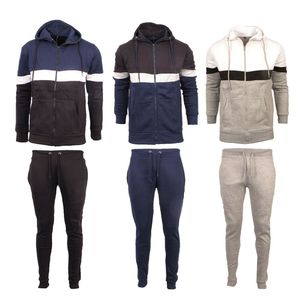 Conjunto de chándal para hombre sólido de invierno al por mayor, Sudadera con capucha de lana, pantalones para correr, ropa deportiva informal, 100% de algodón, transpirable, a prueba de viento, para hombre, para correr - Product Image 4