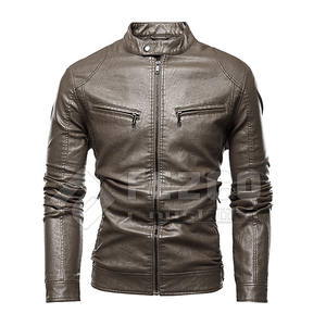 แจ็คเก็ตหนังผู้ชายฤดูหนาวปี 2025 ผ้าแคนวาส คอตั้ง โลโก้ด้านหน้า กันน้ำ ระบายอากาศได้ดี ไซส์ใหญ่ ทุกสี - Product Image 1