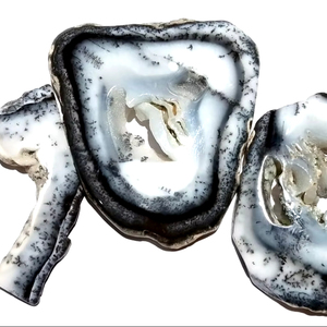 Irfan đá quý thạch anh tự nhiên đá quý màu đen trắng thiết kế hình bầu dục cắt phẳng trở lại cả hai bên đánh bóng đá đối với trang sức làm 18mm-24mm - Product Image 3