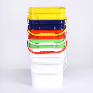 थोक 10 एल प्लास्टिक बकेट वर्ग बकेट प्लास्टिक की रोटी के साथ भोजन ग्रेड आयताकार बकेट कस्टम रंग - Product Image 1