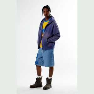 Sweats à capuche zippés sur mesure pour hommes Pocket Stone Work Wholesale Sun Fade Oversize Sweatshirts lourds avec chemise de survêtement à motifs - Product Image 4