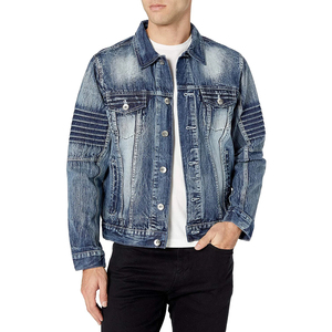 Printemps et automne nouvelle tendance imprimée Hip Hop décontracté ensemble de jeans pour hommes avec veste en jean avec manches complètes et côtelé rugueux - Product Image 1