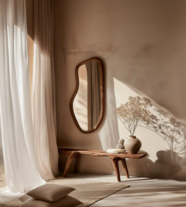 KALATRI Espejo de Pared de Madera, Art Deco, Hecho a Mano, Ligero y Compacto, Respetuoso con el Medio Ambiente, Decoración Moderna PARA EL Hogar - Product Image 5