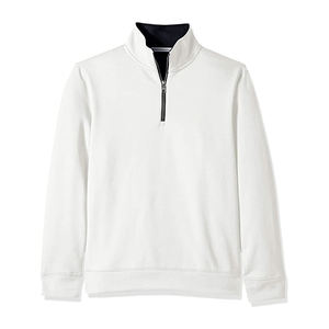 New Arrival Men Casual Wear Long Sleeve Pullover Plain Solid Quarter <b>Zip</b> <b>Shirts</b> Color Quarter <b>Zip</b> Fleece cotton blended - Product Image 2