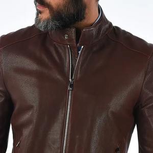 Chaqueta de moto de cuero de oveja estilo High Street para hombre personalizable en tela de lona de invierno acolchada negra - Product Image 2