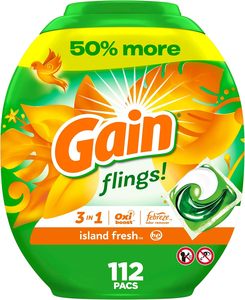 Detergente Líquido para Ropa Gain Flings, Aroma Island Fresh, 112 Unidades, Compatible con HE - Product Image 6