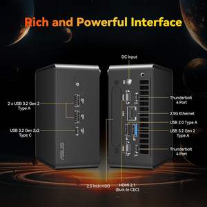 14 Mini PC Pro AI, Ultra 7 155H (16C/22T, jusqu'à 4.8GHz) Mini ordinateur de bureau, 32 Go de RAM DDR5, SSD PCIe 4 de 1 To, GPU Intel Arc, Type - Product Image 2