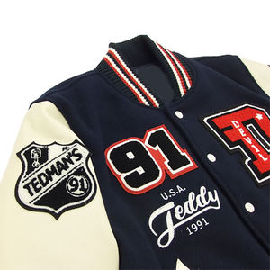 Parches bordados personalizados de lana de la más alta calidad Letterman Low MOQ invierno a prueba de viento impermeable deportes Varsity chaqueta para hombres - Product Image 6