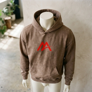 <b>Men's</b> Peach <b>Orange</b> Graphic Pullover Hoodie Fleece <b>Sweatshirt</b> Streetwear Fashion Casual Hooded Top Custom Wholesale OEM ODM Appar - Product Image 2