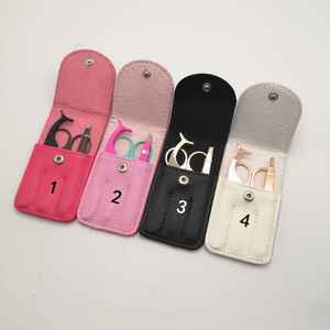 Usine en gros marque privée personnalisée 4 pièces en acier inoxydable maquillage cils outils cils pince à épiler/ciseaux sourcil - Product Image 4