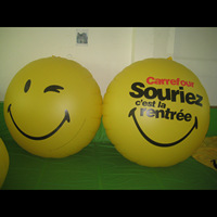 Ballon gonflable personnalisé avec visage souriant - Ballon de plage Happy Face, amusement estival géant, jouet pour fête au bord de la piscine, jeux en plein air