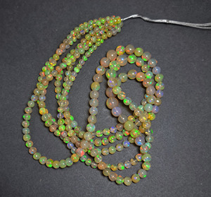 Cuentas redondas facetadas de ópalo de fuego Natural etíope 3,50-7MM lisas 16 pulgadas 40 CT tratadas térmicamente 8mm piedras preciosas sueltas altas - Product Image 2