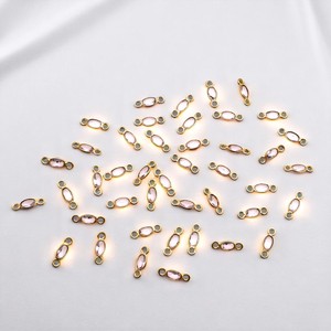 Ovale 4x3mm Brillant Cut Gemstone Connector Pendentif 925 Sterling Silver Plaqué Or Double Bail Bezel Setting - Product Image 4