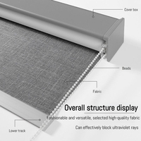 Persianas Solares Inteligentes Automáticas de Doble Tono, Motorizadas, Enrollables, Impermeables, de Poliéster Gris Claro, con Control Remoto