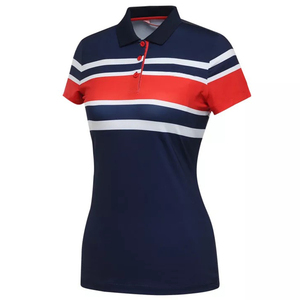 Venta al por mayor logotipo personalizado de alta calidad de algodón y poliéster Polo de cuello de trabajo para mujer Polo de golf Pose elástico costilla Polo ajustado - Product Image 5