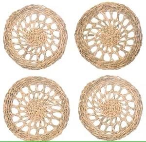 Tissé à la main écologique jonc de mer fleur napperon vaisselle décoration de fête Style américain en gros du Vietnam - Product Image 1