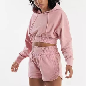 Nouveau modèle Ensemble sweat à capuche et short pour femme sur mesure ensemble 2 pièces réglable de haute qualité Offre Spéciale vêtements décontractés pour femme - Product Image 1