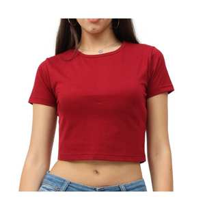 Camiseta Corta Moderna para Mujer, 100% Algodón, Corte Ajustado, Ligera, Transpirable, Informal, de Manga Corta, para Uso Diario al Aire Libre - Product Image 2