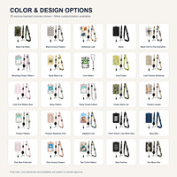 Porte-badge personnalisé en cuir PU pour femme, avec cordon, 25 designs, enrouleur rétractable, 2 emplacements pour cartes, quincaillerie or rose