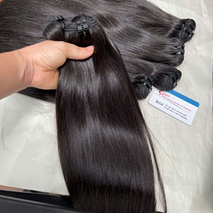 Extensions de cheveux humains vietnamiens droits non transformés Vente en gros Paquets de cheveux bruts à double trame - Product Image 4