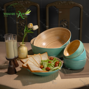 Juego de Tazones de Ensalada Desechables de Bambú Personalizados OEM, Diseño Clásico, Ecológicos y Naturales, para Servir en Fiestas y en el Hogar - Product Image 3