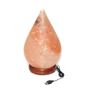 Sian Enterprises-La mejor lámpara de cristal de sal rosa del Himalaya cuidadosamente tallada a mano con cordón y bombilla en forma de lágrima - Product Image 1